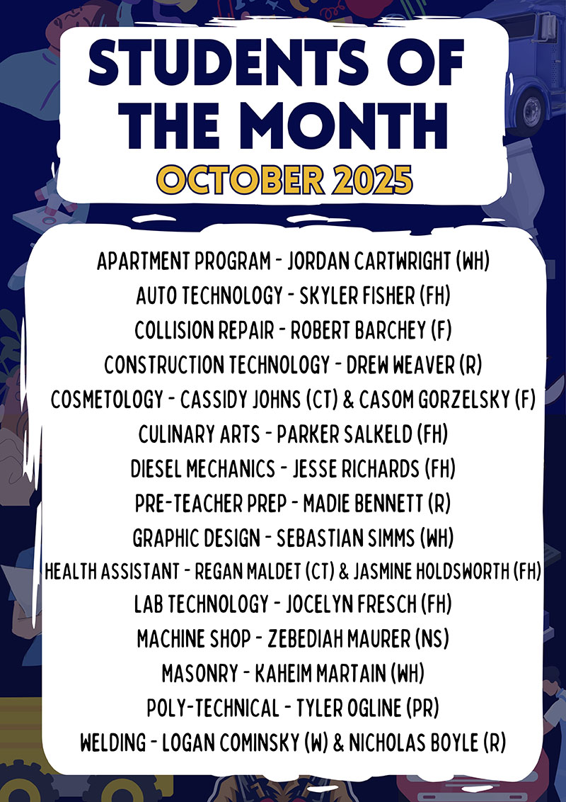 Students of the Month for October 2025